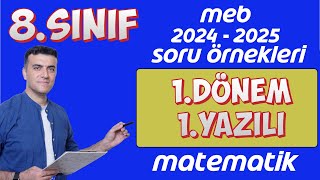 8sınıf Matematik 1dönem 1yazılı MEB Soru Senaryo Örnekleri Çözümleri PDF 2024 2025 [upl. by Wiltsey119]