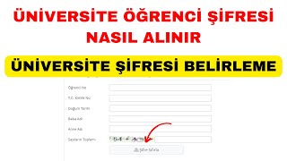 Üniversite Öğrenci Şifresi Nasıl Alınır  Üniversite OBS Şifre Alma [upl. by Eanahc481]