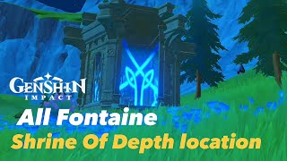 All Fontaine Hydro Shrine Of Depths Location  Genshin Impact [upl. by Anwat]