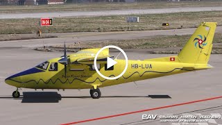 Partenavia P68C Victor  Swiss Flight Services HBLUA  takeoff at Memmingen Airport [upl. by Liw]