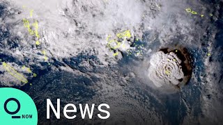 Volcano Eruption Near Tonga Seen From Space [upl. by Elsilrac7]