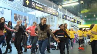 Flash mob in Vilnius airport [upl. by Thorstein]