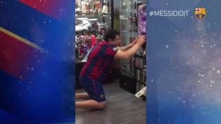 MessiDidIt Crazy celebrations after Messis goal in El Clásico [upl. by Bartholemy]