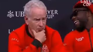 John McEnroe shuts down interviewer after Laver Cup defeat as Frances Tiafoe cracks up [upl. by Aredna]