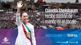 Claudia Sheinbaum recibe bastón de mando en el Zócalo  EN VIVO [upl. by Aldwin]