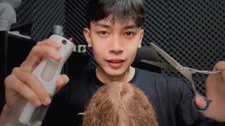 ASMR HAIRCUT amp SCALP MASSAGE [upl. by Ahtelahs]