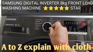 SAMSUNG DIGITAL INVERTER 9kg FRONT LOAD WASHING MACHINE ⭐⭐⭐⭐⭐ STAR EVERYTHING EXPLAIN IN HINDI [upl. by Eidnalem]