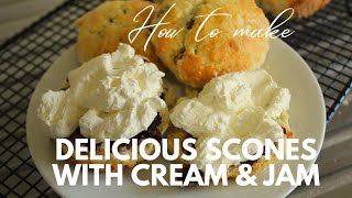 Delicious Fruit Scones  Fresh Whipped Cream And Boysenberry Jam [upl. by Felipe]