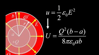 Spherical capacitor energy computed in two different ways Spherical Shell Capacitor Pt 3 [upl. by Nilecoj]