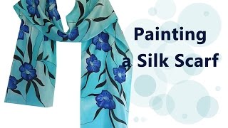 How I paint a Silk Scarf painting steaming etc  PolganiStudio [upl. by Vanden573]