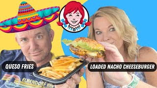 Wendys New Loaded Nacho Cheeseburger And Queso Fries The Ultimate Review [upl. by Asylla]