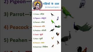 Birds Name pakshiyon ke naam पक्षियों के नाम name of birds birds name with spellings pictures [upl. by Drarehs449]