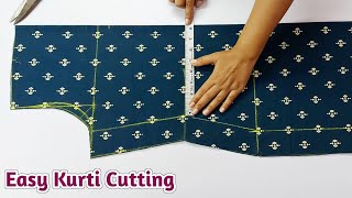 KurtiSuit Cutting and Stitching Step by StepEasy Kurti Cutting for Beginners with Very Useful Tips [upl. by Eerot]