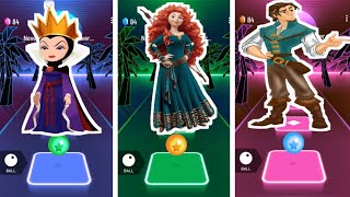 Evil Queen🆚Merida🆚Flynn Rider Never Slow Me DownEveret Almond Tile Hop EDM Rush 🎶 Play Games 🎯 [upl. by Dnalon]