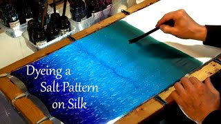 Silk Painting Salt Technique Hand Dyeing Infinity Scarf Fabric [upl. by Olivann664]