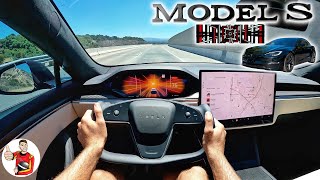 The Tesla Model S Plaid Made Me Hyperventilate…and I Loved It POV Drive Review [upl. by Lazos]