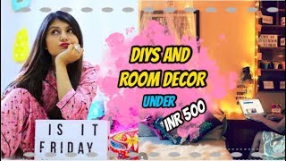 DIYS amp Room Decor Under INR 500  Simple steps to upgrade your room [upl. by Kirrad]