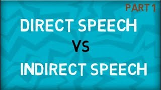 Direct Speech  Indirect Speech  Types of Speech [upl. by Wendi]