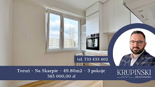 Toruń Na Skarpie 4980m2 3 POKOJE II Piętro Blok Balkon [upl. by Nyrat914]