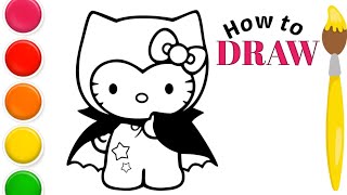 Hello kitty hero Drawing painting and coloring for kids amp toddler  drawing kidsdrawing [upl. by Booma]