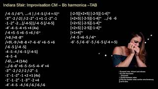 practice Indiara Sfair Improvisation CM – Bb harmonica –TAB [upl. by Eelrebmik]