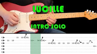 LUCILLE  Guitar lesson  Intro solo with tabs fast amp slow  B B King [upl. by Ecirad]