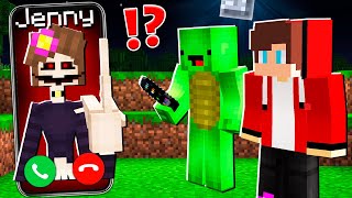 Why Creepy Jenny Dweller CALLING to MIKEY and JJ at 3am   in Minecraft Maizen [upl. by Demmahom]