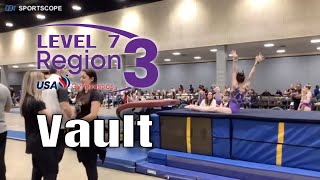 2023 USAG Region 3 Level 7 Regionals  Emersyn Level 7 Vault Performances  Colorado Aerials [upl. by Debi717]