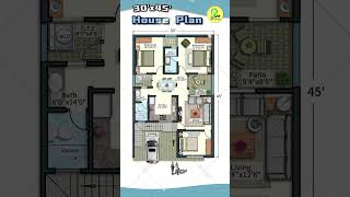 30’× 45’ House Plan with Car Parking 30 by 45 Home Plan 3045 House Plan East Facing 3BHK Home [upl. by Yokoyama503]