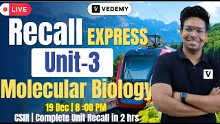 Recall Express  Unit3  Molecular Biology  Superfast Recalling  Virendra Singh  CSIR  GATE [upl. by Aaberg]