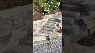 Pure Stone Paved Pathway and Retaining Wall  construction technique viralvideo shorts [upl. by Gannie]