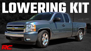 20072014 Chevrolet Silverado and GMC Sierra 1500 2WD 2quot Front 4quot Rear Lowering Kit by Rough Country [upl. by Domel]