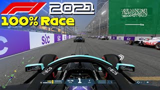 F1 2021  100 Race Jeddah Saudi Arabia in Hamiltons Mercedes  PS5 [upl. by Dihahs]