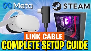 HOW TO PLAY STEAM VR GAMES ON META QUEST 2 or 3  Link Cable Setup Guide 2023 [upl. by Joletta]