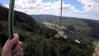 On a testé pour vous la tyrolienne la plus inclinée de France à Mijoux [upl. by Sadnak]