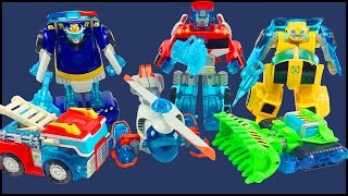 Transformers Rescue Bots Energize Toys Optimus Prime Bumblebee Heatwave Boulder Chase Blades Figures [upl. by Notnef]