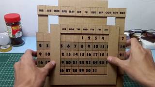 Cara Membuat Kalender Sendiri Dari Kardus   Cardboard Perpetual Calendar [upl. by Encratia]