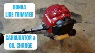 Honda Line Trimmer Carb Plug amp Oil Replacement [upl. by Allesig]