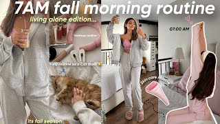 my 7AM fall morning routine🍂🫐روتيني الصباحي في وقت الخدمة و القراية⛅️💤living alone edition🎀 [upl. by Sina]