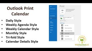 Outlook  Printing Your Calendar and the Options Available [upl. by Nyra]