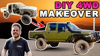 BADLY DAMAGED HILUX gets complete makeover DIY Raptor coat amp panel beating tips [upl. by Adnawyt16]