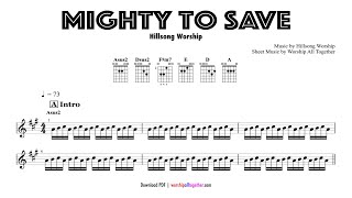 Mighty To Save  Hillsong Worship  Sheet Music Chord Lyrics [upl. by Selimah]