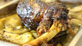 Roasted Leg of Lamb with Potatoes Greek Style [upl. by Belda]