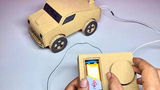 How to make a cardboard diy RC car  without switch Remote control car making [upl. by Nitsej557]