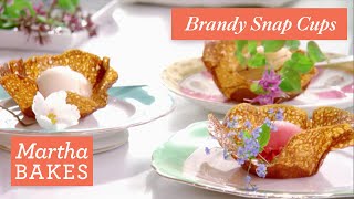 Martha Stewarts BrandySnap Cups  Martha Bakes Recipes [upl. by Radnaxela]