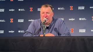 Oregon postgame Illini coach Bret Bielema press conference [upl. by Htidra]