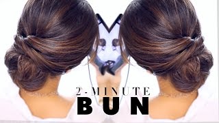 2Minute Elegant BUN Hairstyle ★ EASY Updo Hairstyles [upl. by Nava]