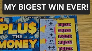 100X WINNER MY BIGGEST WIN EVER Plu The Money NJ Lottery Scratch Off Tickets [upl. by Sioled]