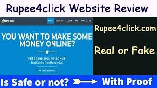 Rupee 4 Click Site Review Rupee 4 Click Site Real or Fake Rupee 4 Click Withdrawal Payment Proof [upl. by Amsa]