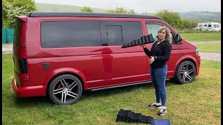 Trinity VW T5 Camper  Levelling the Van using Milenco Levelling Ramps [upl. by Noyerb]